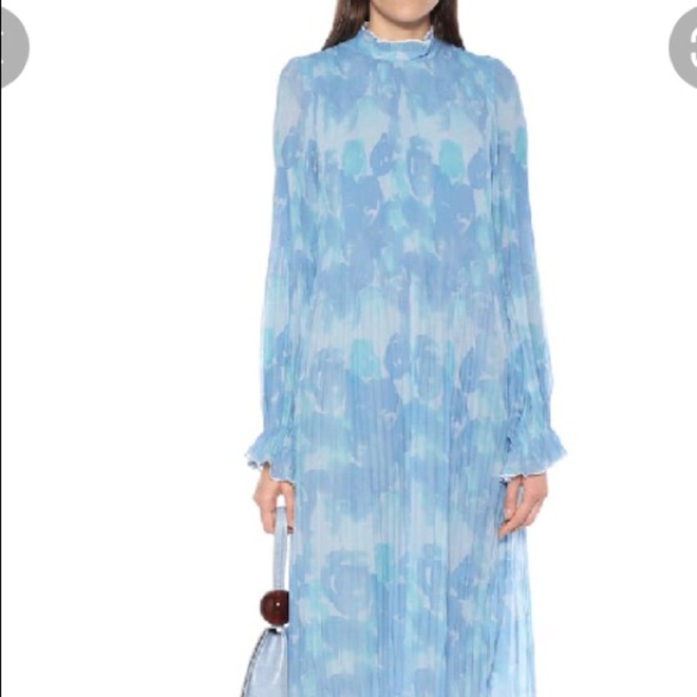 GANNI
Blue Georgette Pleated Maxi Dress